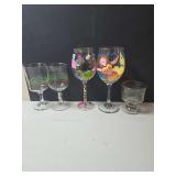 Decorative wine glasses