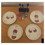 Wine lovers collection, features, openers, bottle stops and plates