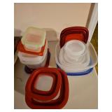 Lot of various plastic storage containers