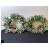 Set of two holiday wreaths