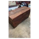 Antique Wood Blanket Hope Chest Trunk
