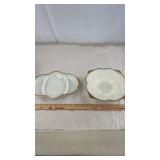 Milk Glass With Gold Rim Serving Pieces Dinnerware