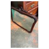 Beautiful Antique Beveled Mirror with Oak Frame