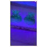 Uranium Green Vaseline Depression Glass Candle