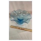 Blue Ruffled Bowl