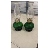 Pair of Green Oil Lanterns