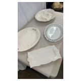 4 White Serving Platters Dinnerware