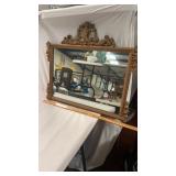 Antique Wood Frame Mirror
