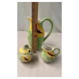 Sunflower Pitcher, Creamer, Sugar Serving Set