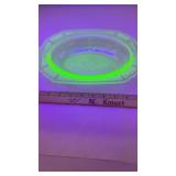 Uranium Green Vaseline Depression Glass Bowl