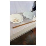 2 Large Enamelware Enamel Bowls
