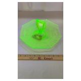 Uranium Vaseline Glass Sandwich Tidbit Tray