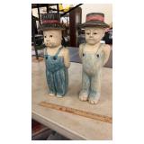 Pair of Boys Made Out Of Wood