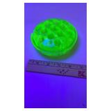 Uranium Green Vaseline Glass Flower Frog AS IS