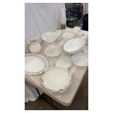 Milk Glass & Other White Dinnerware Serving Pieces