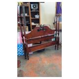 Vintage Full Size Wooden Bed with Rails