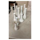 12 Milk Glass Flower Bud Vases