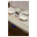 5 Pcs. Corning Ware Corn Flower Casserole & Pot