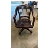 Vintage Mid Century Bankers Wood Desk Chair