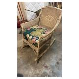 Vintage Antique Wicker Rocking Chair
