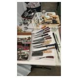 Large Group of Kitchen Utensils Flatware & Knives