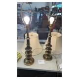Pair of Heavy Brass Table Lamps