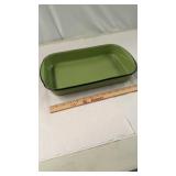 Avocado Enamelware Cooking Casserole Dish Pan
