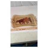 Glass Plate Platter with Horses