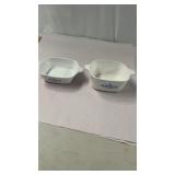 Pair of Small Corning Ware Cornflower Casserole