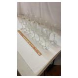 12 Heisey Etched Wine Water Glasses