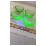 Uranium Vaseline Depression Block Optic Cups