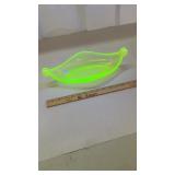 Uranium Mid Century Art Glass Bowl Dish Compote