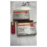 10 Shotgun Shells 16 Gauge Buckshot Ammunition