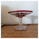 Vintage Wakefield Ruby Glass Pedestal Compote