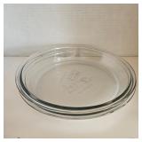 2 Glass Anchor Hocking Pie Dishes