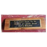 Funny Wooden Office Sign