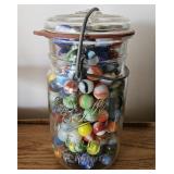 Vintage Mason Jar Full of Marbles