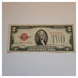 1928 G Red Seal Two Dollar Bill