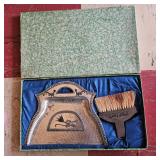 Art Deco Metal Dustpan and Brush Set Scottie Dog