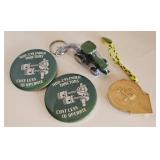 John Deere Keychain and Pins Buttons