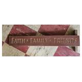 Faith Family Friends Wooden Sign