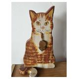 Wooden Orange Cat Decoration