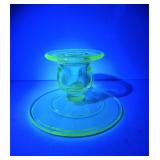 Vintage Uranium Vaseline Glass Candlestick