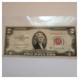 1953 B Red Seal Two Dollar Bill