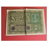 1919 Germany 50 Mark Reichsbanknote