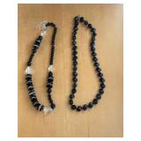 Vintage black beaded necklaces 1980s
