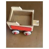 Vintage wooden toy train cargo wagon