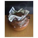 Redcliff Potteries brown glazed ceramic bean pot