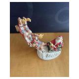 Vintage resin Santa's sleigh and flying reindeer
