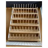 wooden spool thread rack